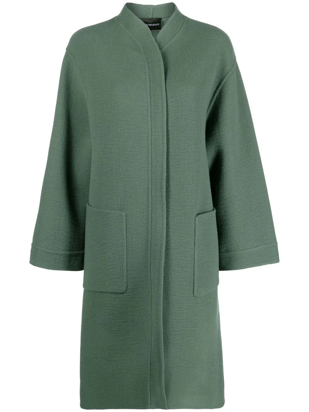 

Emporio Armani washed wool coat - Green