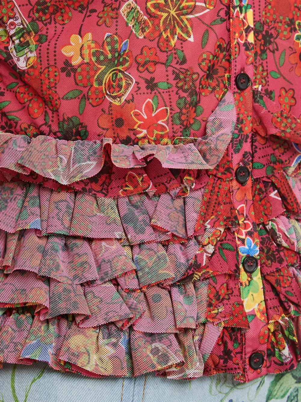 Molly Goddard ruffled cardigan Rood