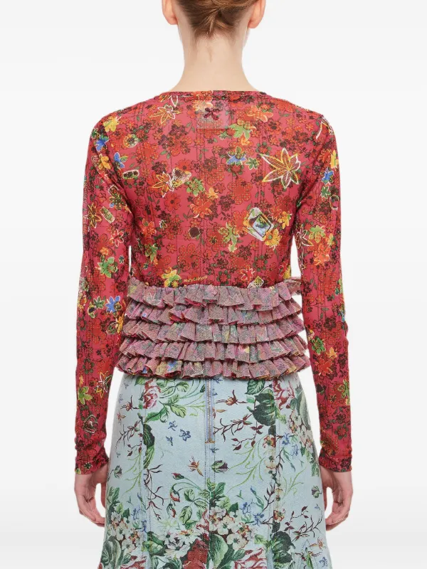 Monday Molly Goddard 花柄×ボーダー　カーディガン Monday Molly Goddard 花柄×ボーダー カーディガン Freddie Mesh