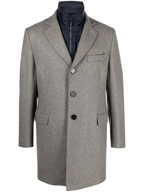 quilted single-breasted coat