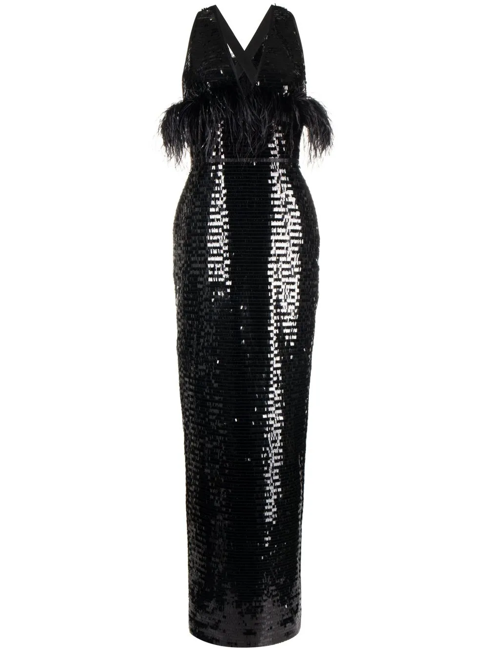 Rasario Sequined Gown In Black