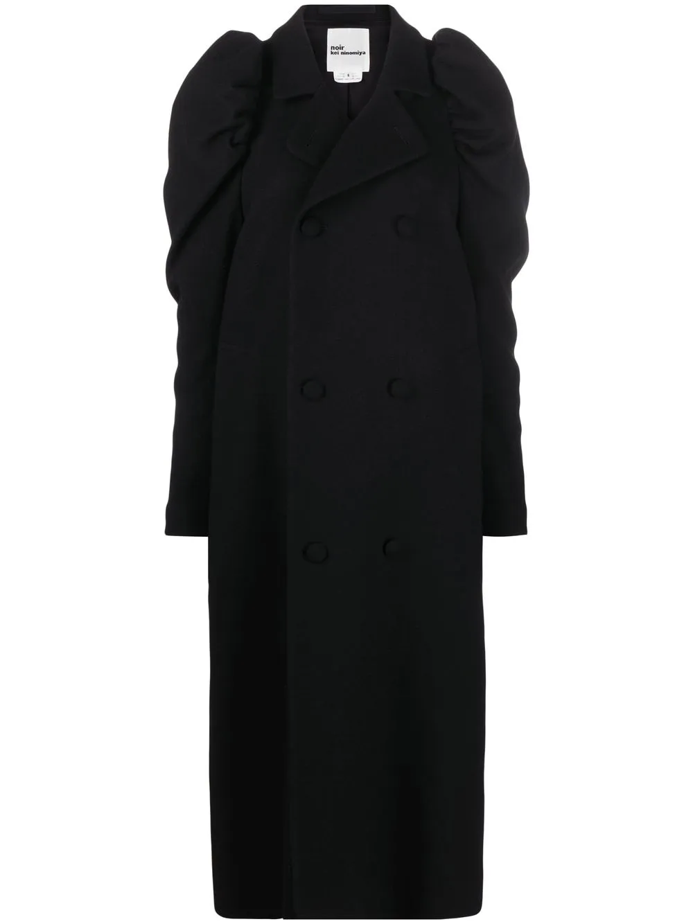 

Comme Des Garçons Noir Kei Ninomiya puff-sleeve double-breasted wool coat - Black