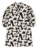 MSGM Kids all-over logo lettering dress - Black