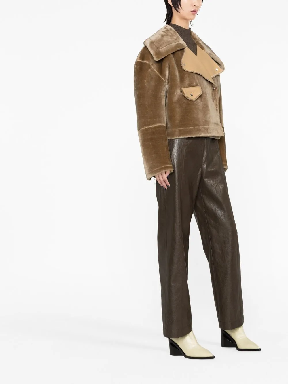 Nanushka fauxfur Biker Jacket Farfetch