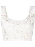 Bambah floral-pattern cropped top - White