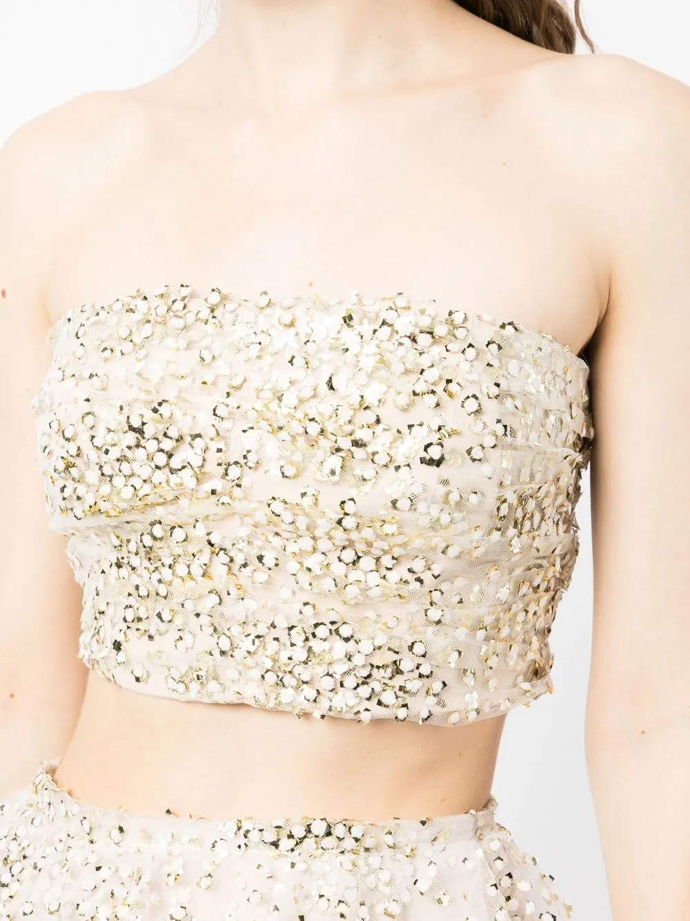 Shop Bambah Sequin-embellished Tube Top In White