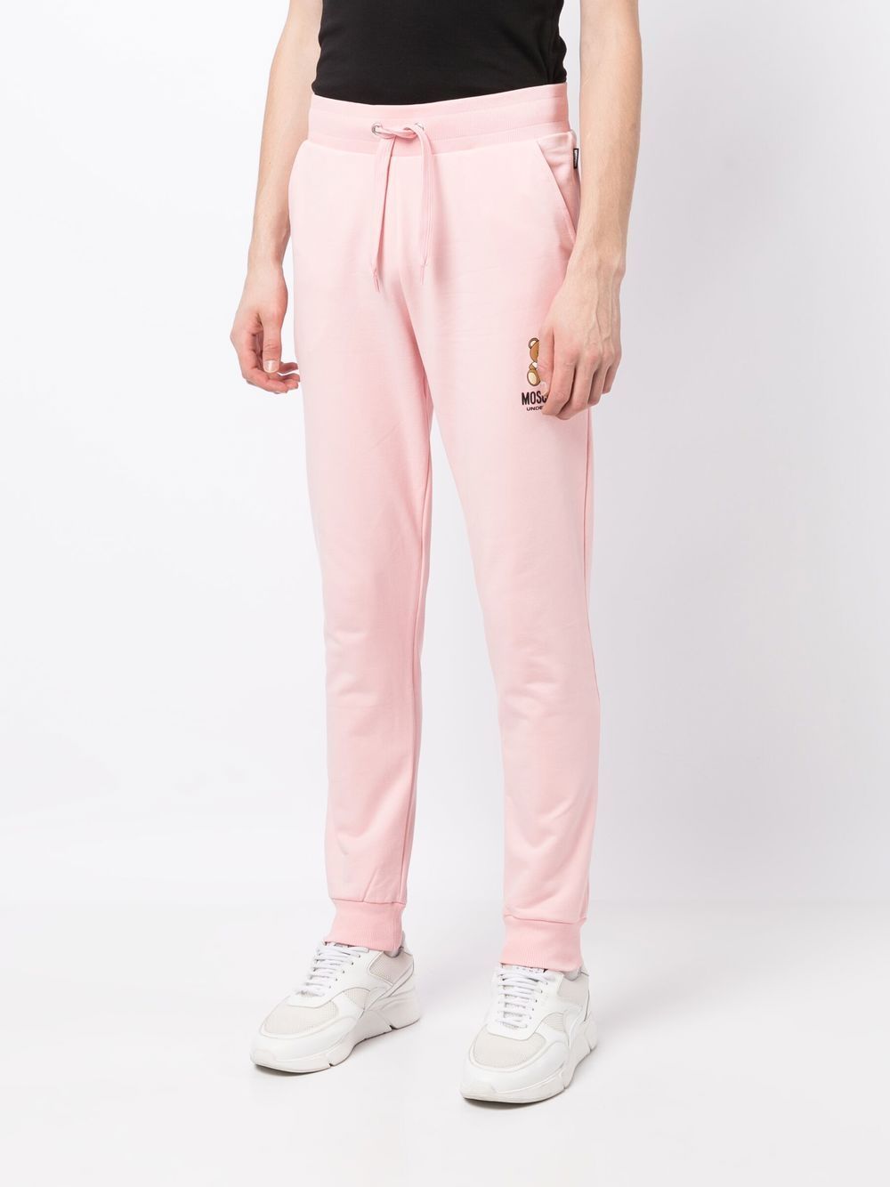 Shop Moschino Logo-print Track Trousers In Pink