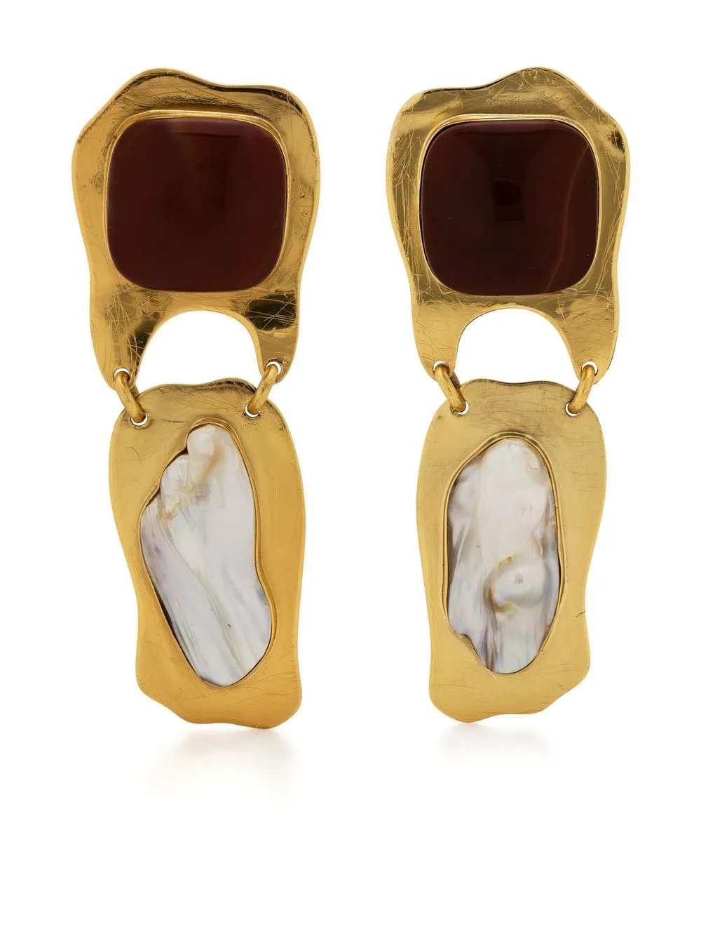 

LIYA pearl-detail drop earrings - Gold