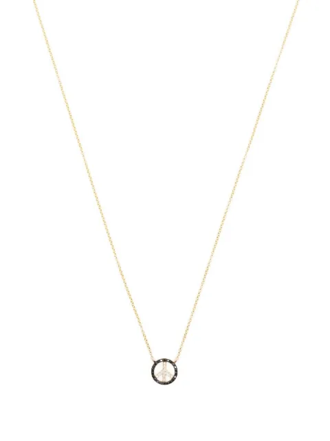 Roxanne First mini diamond peace-charm necklace