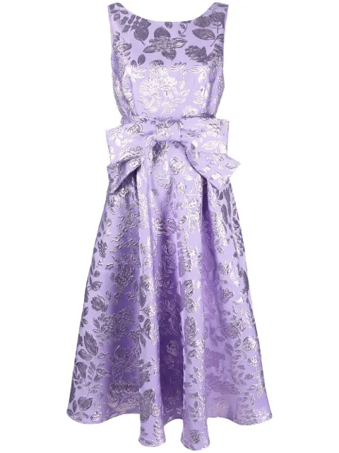 P.A.R.O.S.H. vestido midi satinado con motivo floral
