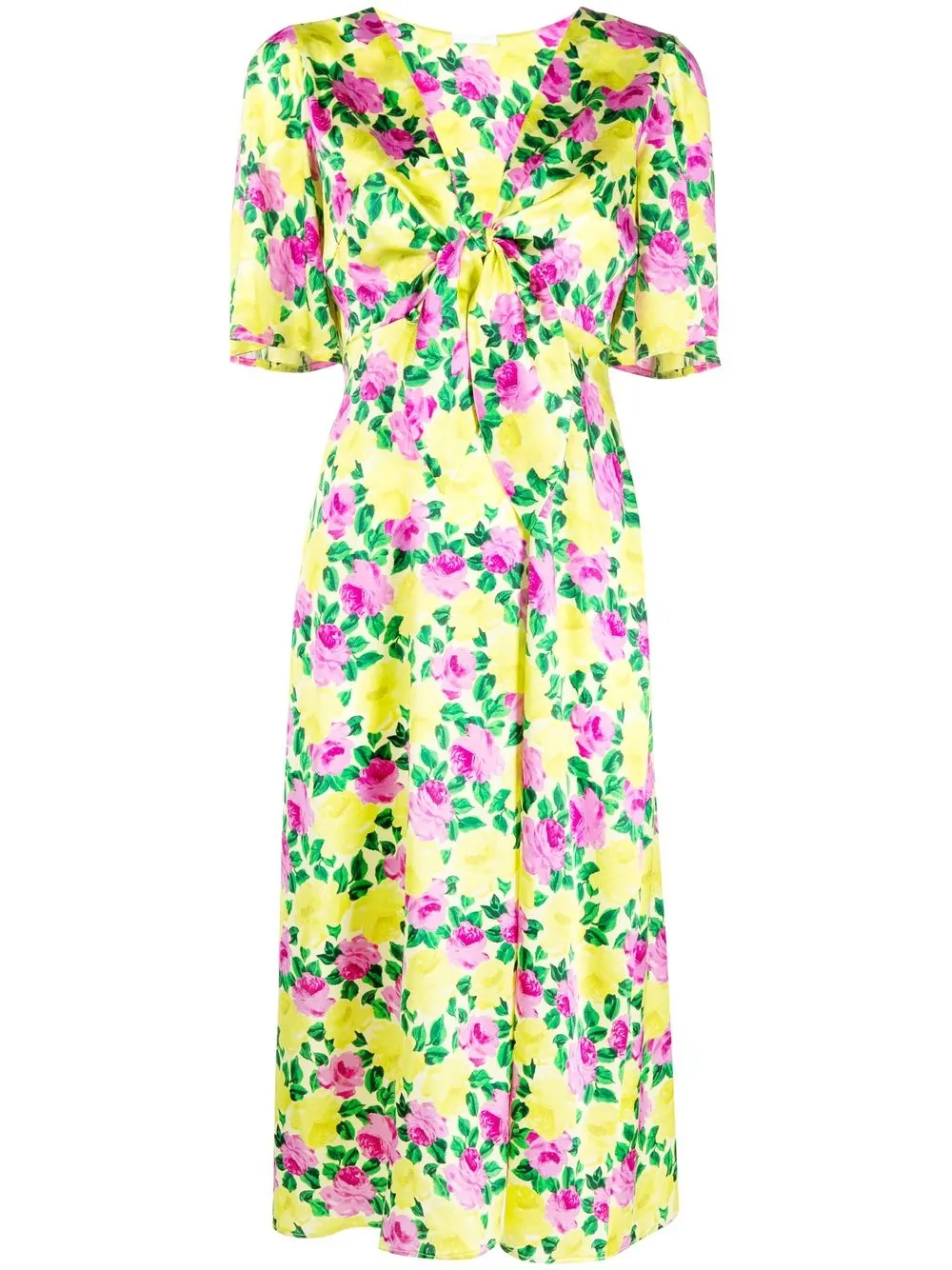 

P.A.R.O.S.H. floral-print V-neck midi dress - Yellow