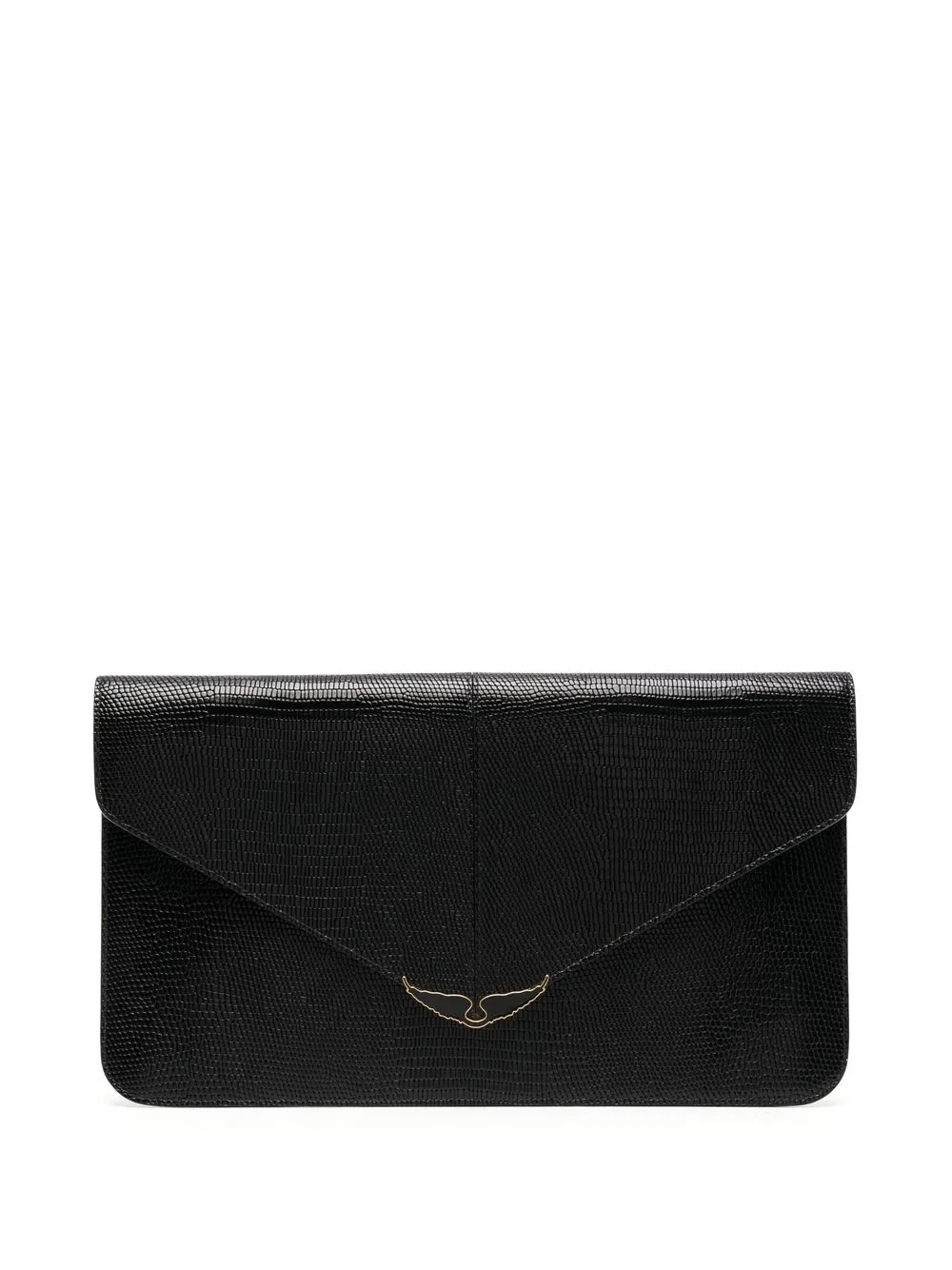 Shop Zadig & Voltaire Leather Clutch Bag In Black