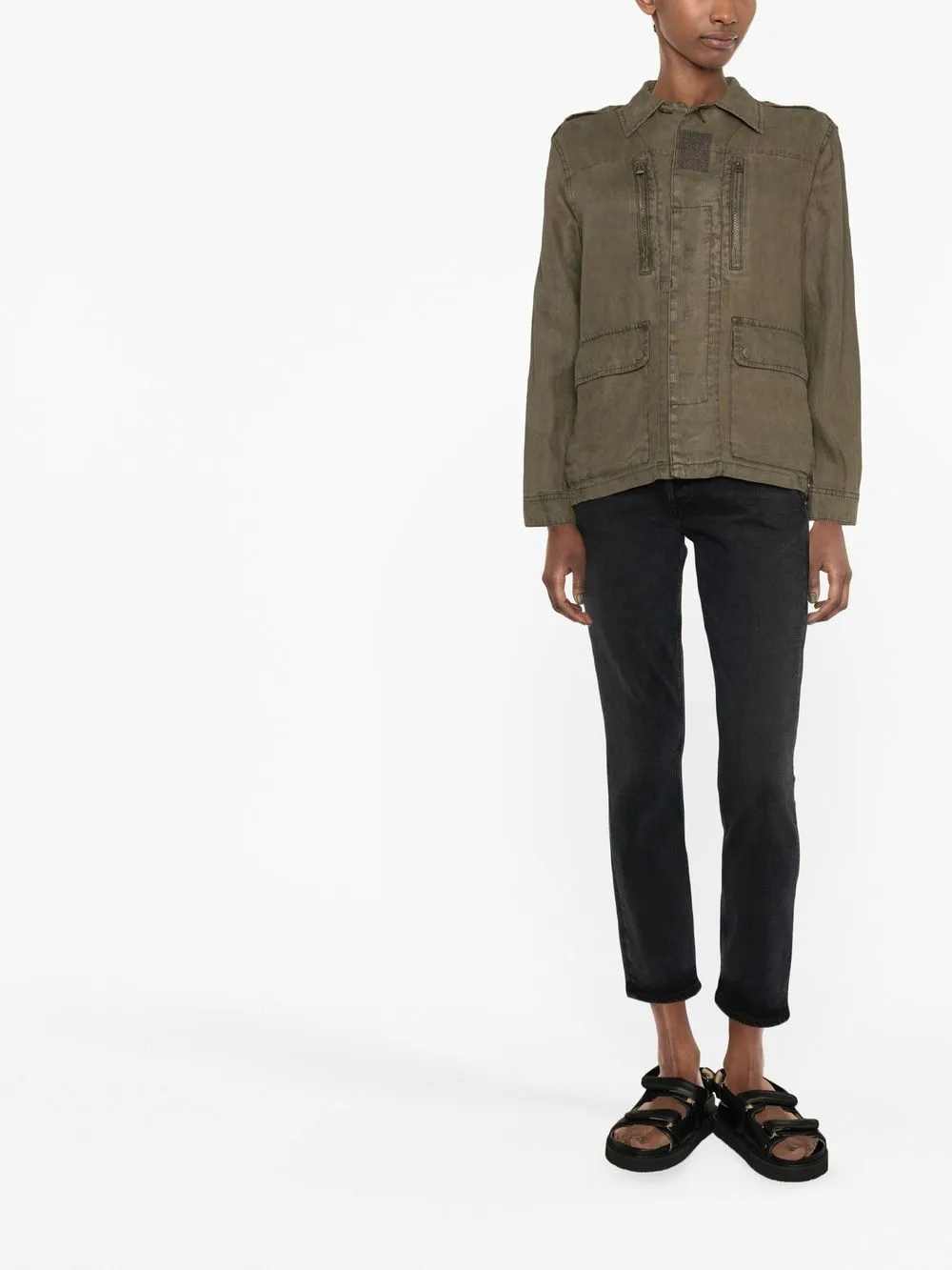 Zadig&Voltaire patch-detail Linen Jacket - Farfetch