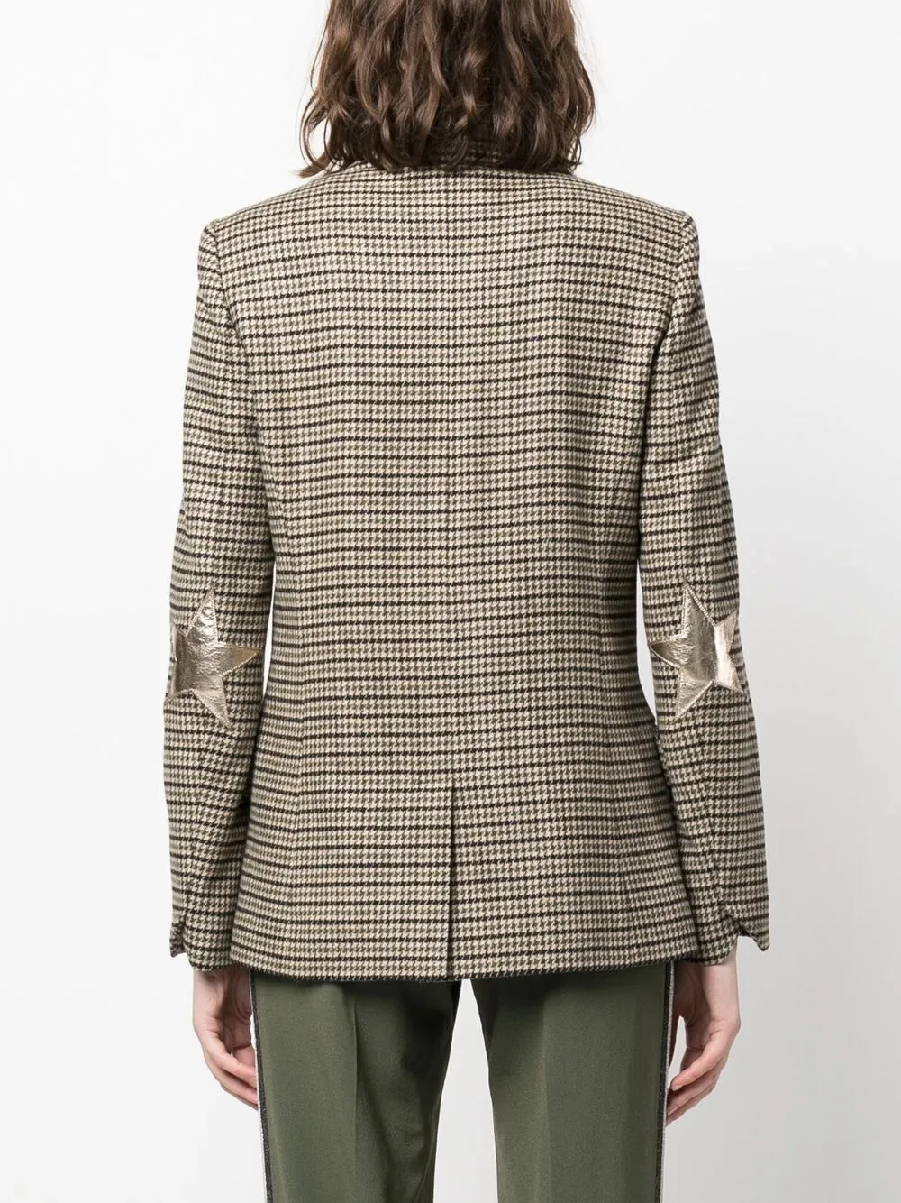 Zadig & Voltaire Star-patch Double-breasted Blazer In Nude
