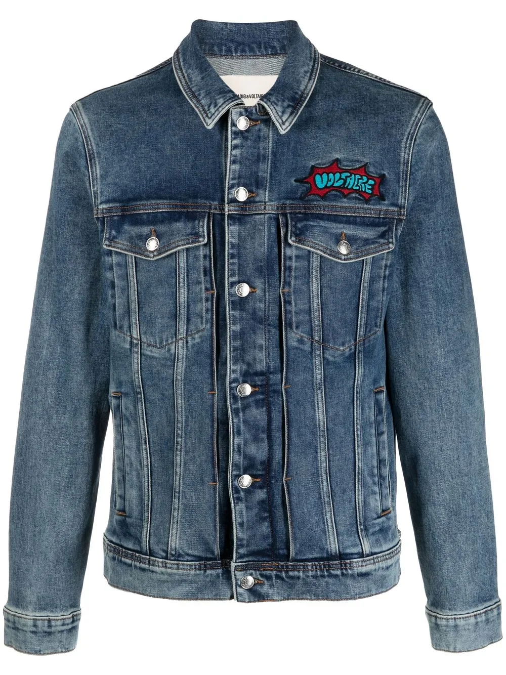 

Zadig&Voltaire all-over motif embroidery denim jacket - Blue