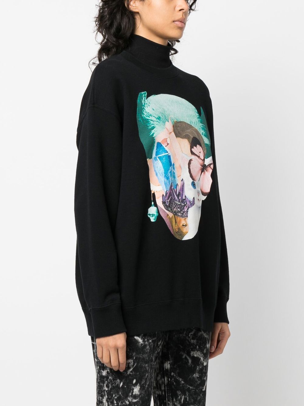 Shop Undercover Graphic Print Cotton Sweatshirt In 黑色