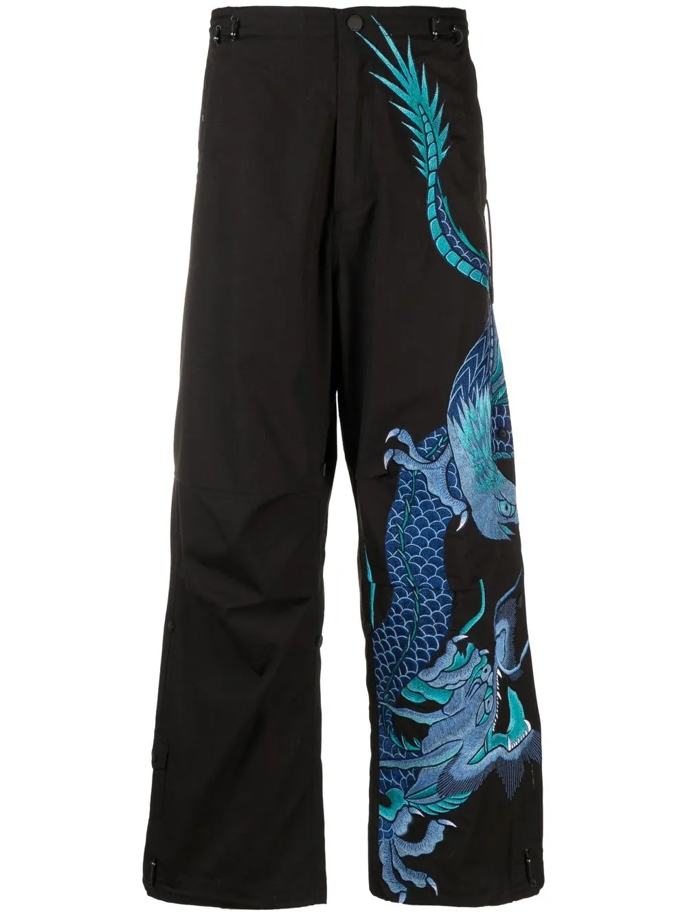 

Maharishi dragon-print straight trousers - Black