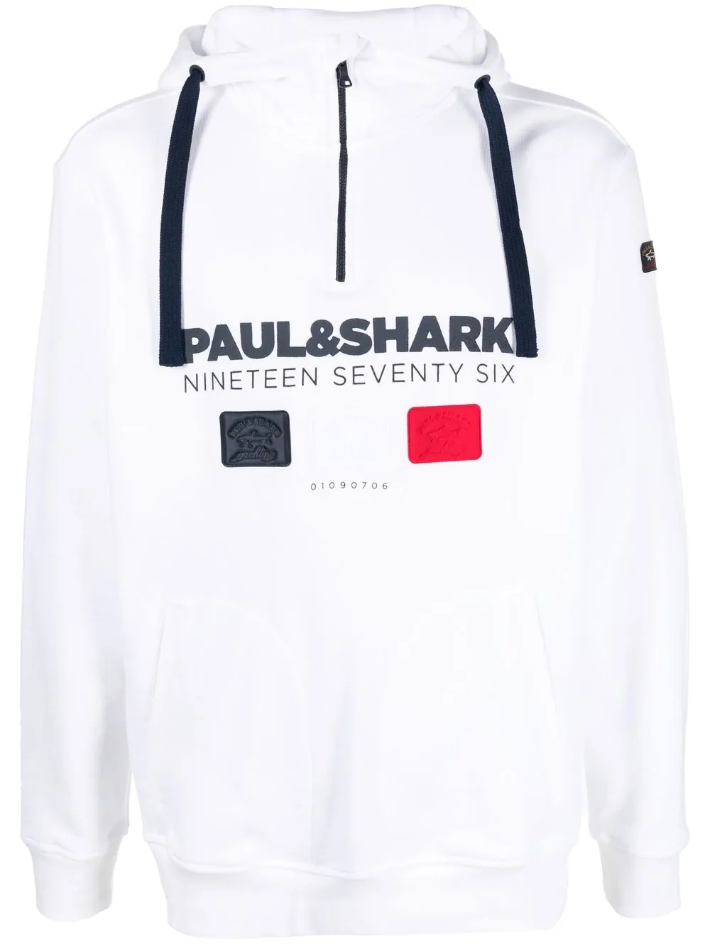 

Paul & Shark logo-print hooded sweatshirt - White