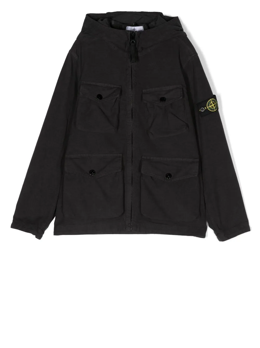 

Stone Island Junior cotton logo-patch jacket - Black