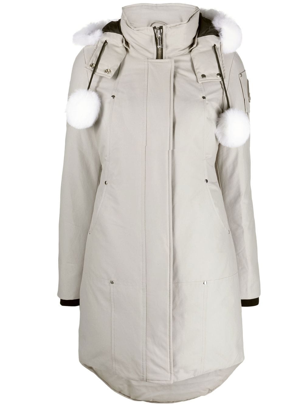 Shop Moose Knuckles Zip-fastening Hooded Coat In Grey
