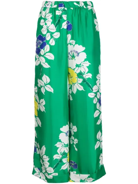 P.A.R.O.S.H. floral-print wide-leg trousers