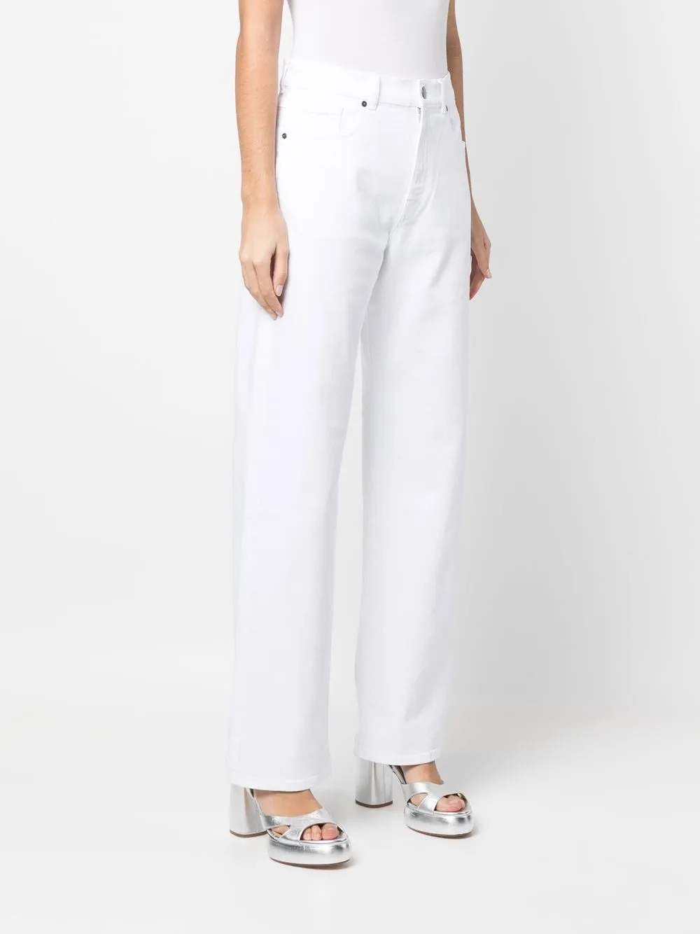 P.a.r.o.s.h Parosh Cropped Straight-leg Jeans In Weiss