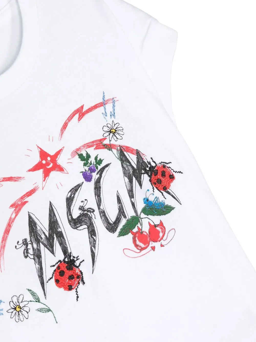Msgm Logo-print Cotton T-shirt In White