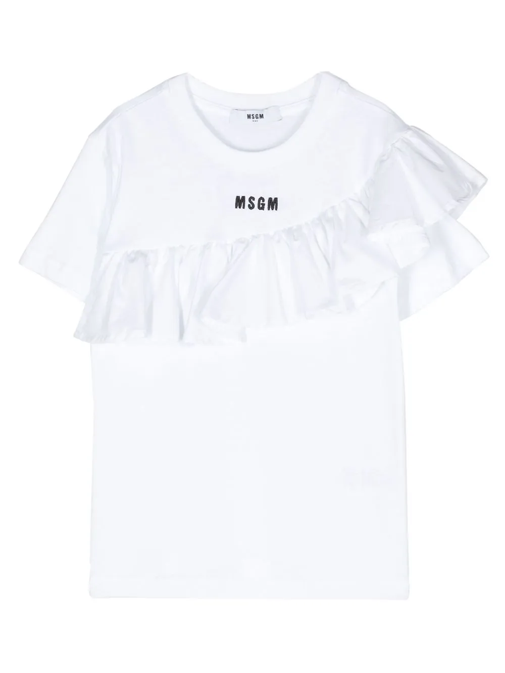 

MSGM Kids ruffle-detail cotton T-shirt - White