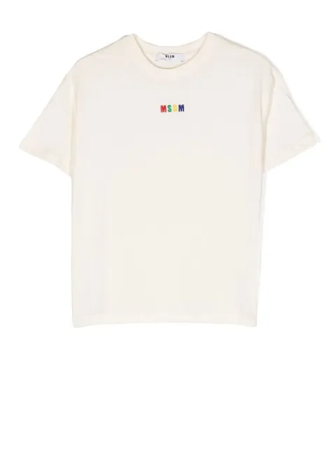 MSGM Kids logo-embroidered T-shirt