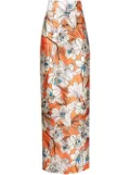 Bambah Raquel pencil maxi skirt - Orange