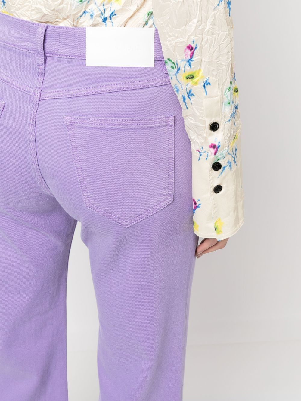 Shop P.a.r.o.s.h Mid-rise Wide-leg Jeans In Purple