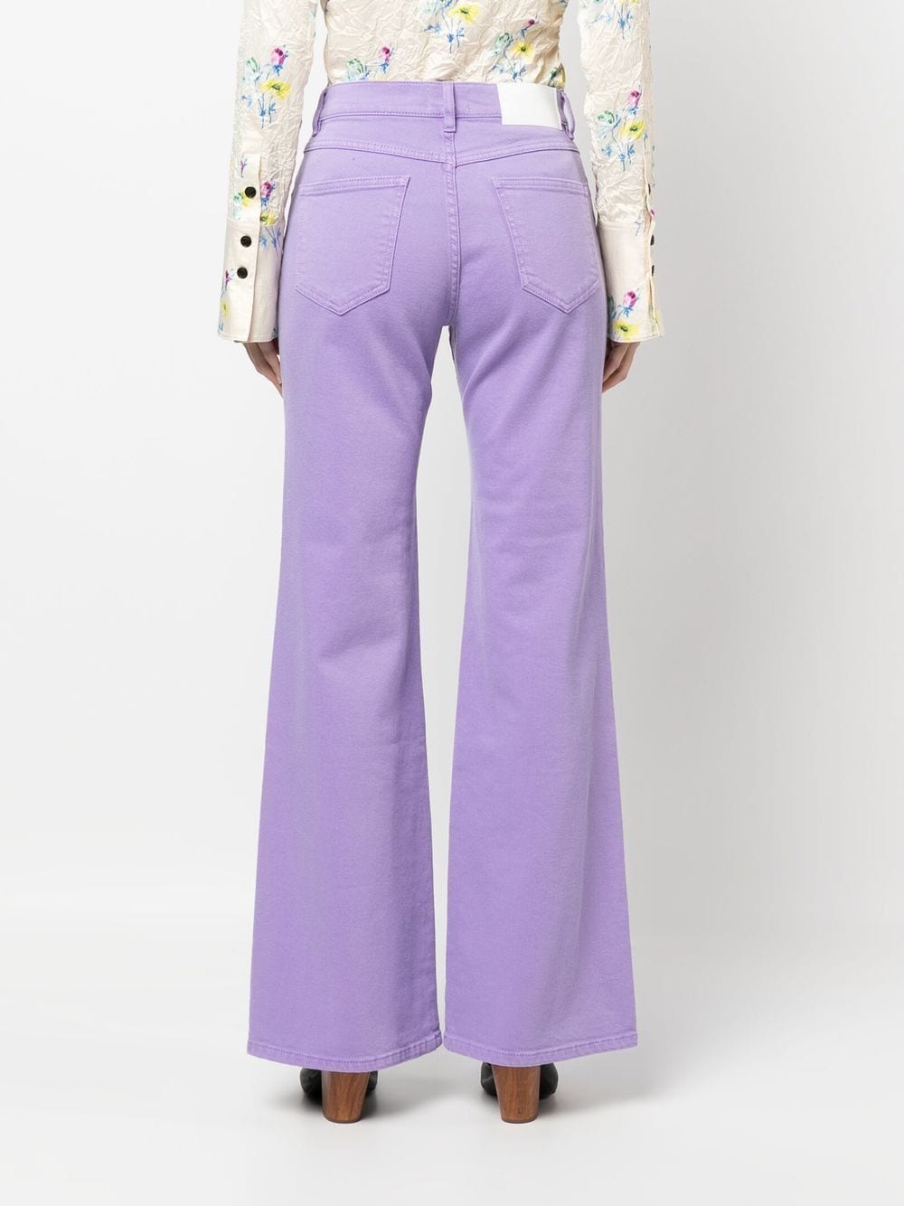 Shop P.a.r.o.s.h Mid-rise Wide-leg Jeans In Purple