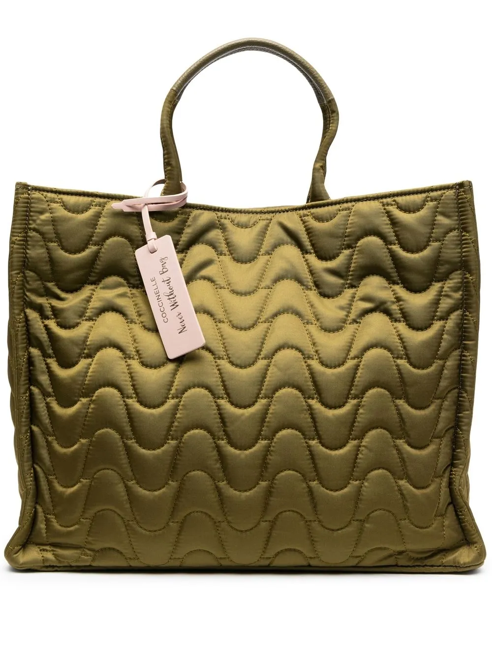 

Coccinelle satin quilted tote bag - Green