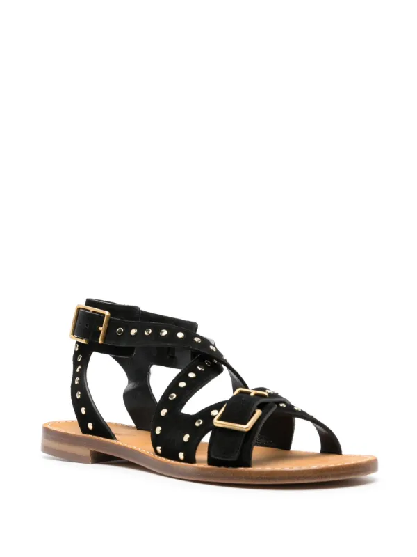 Gold studded online sandals