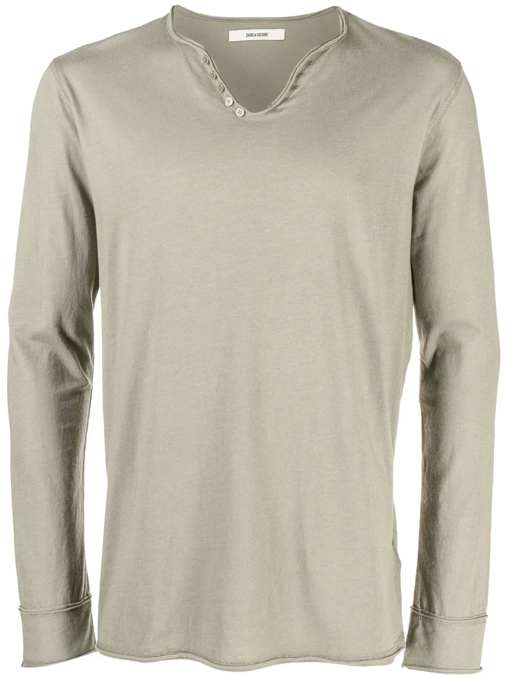 

Zadig&Voltaire top manga larga con cuello en V - Verde
