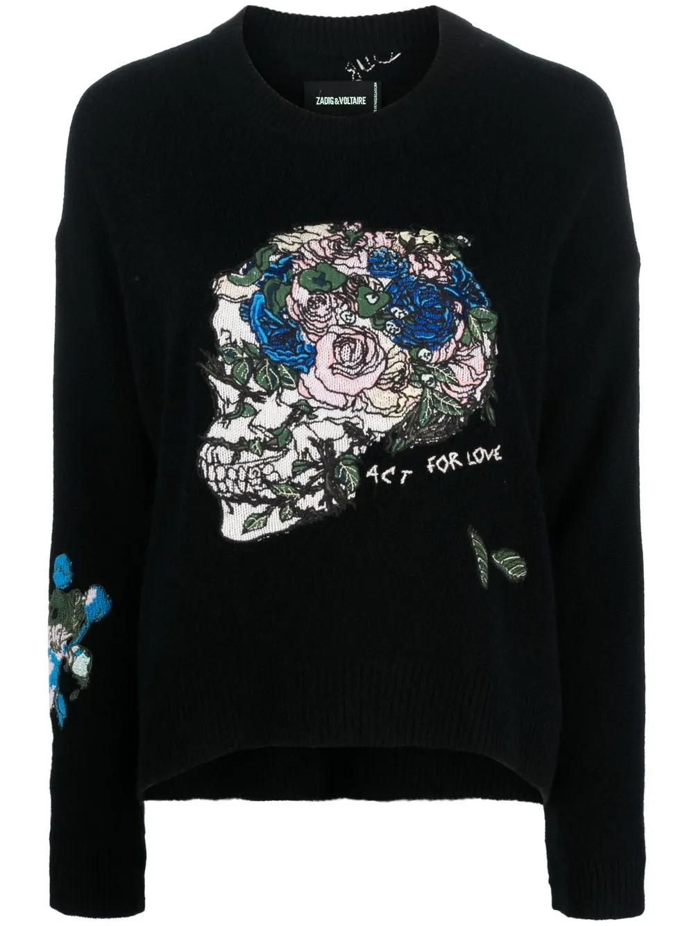 Zadig&Voltaire Markus embroidered cashmere jumper - Black