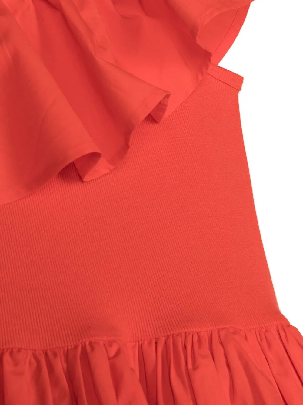  Molo Chloey One-shoulder Ruffle-trim Dress - Red 