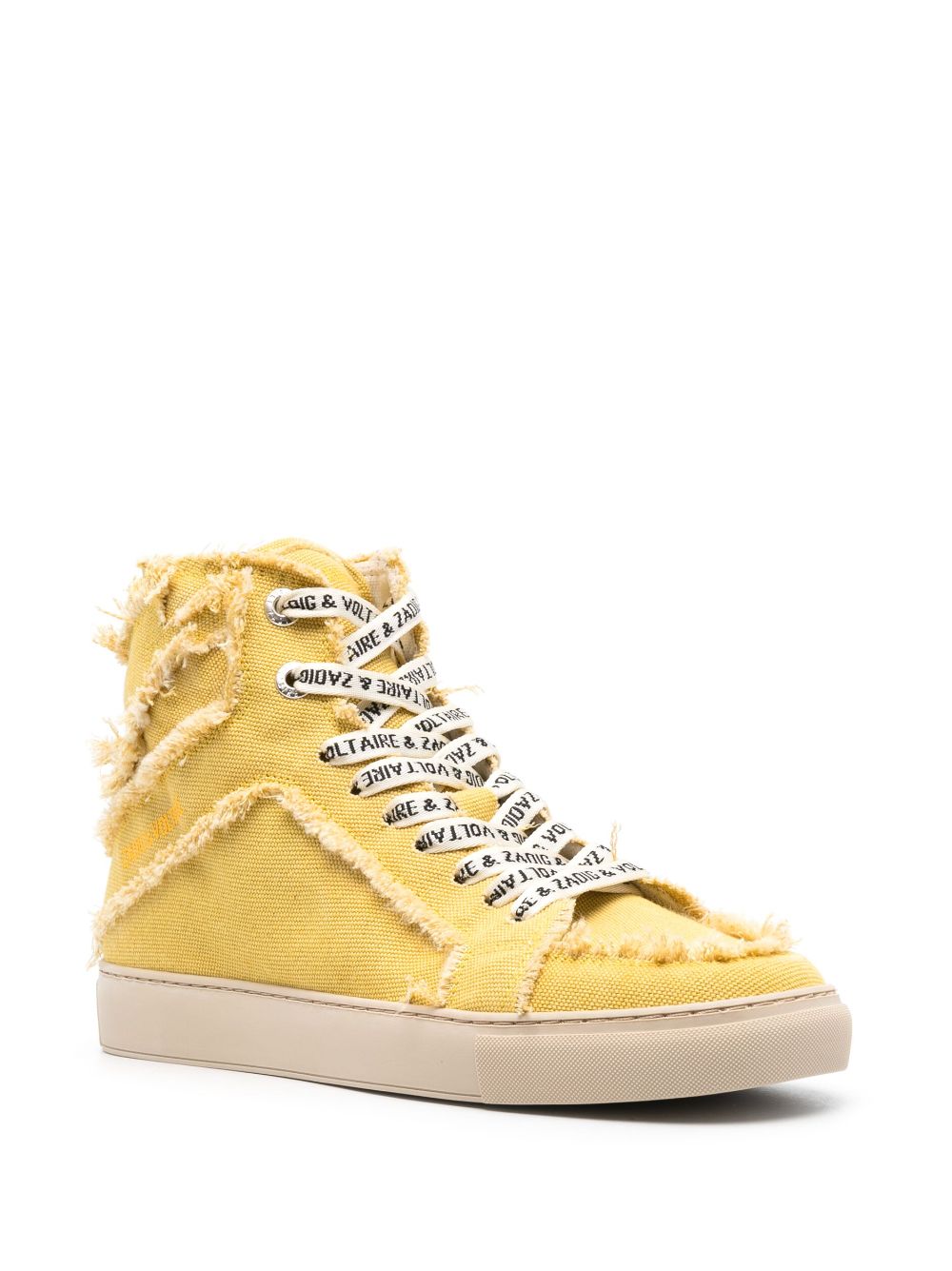 Zadig&Voltaire Flash canvas high-top sneakers - Geel