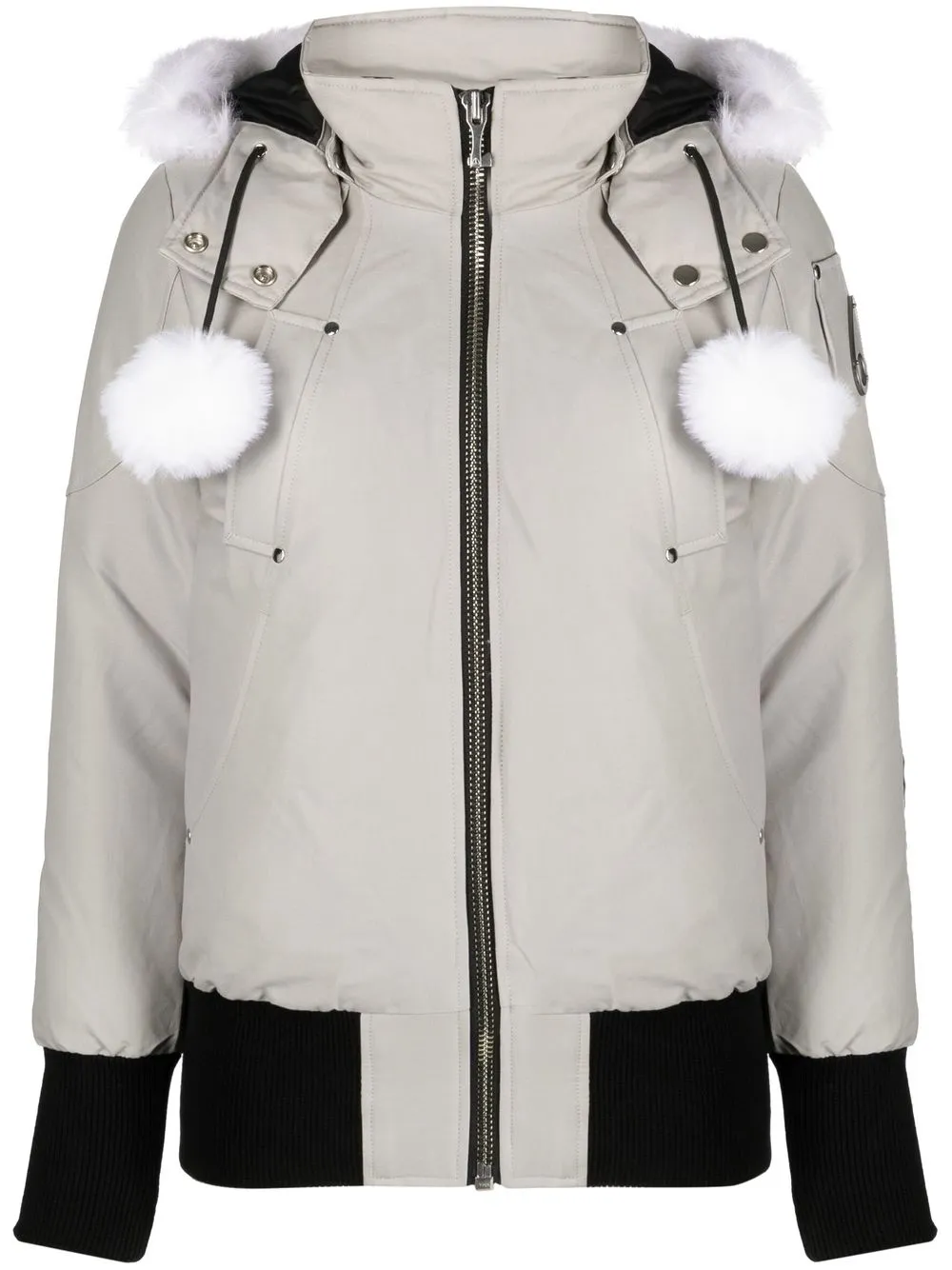 

Moose Knuckles Debbie fur trim jacket - Grey