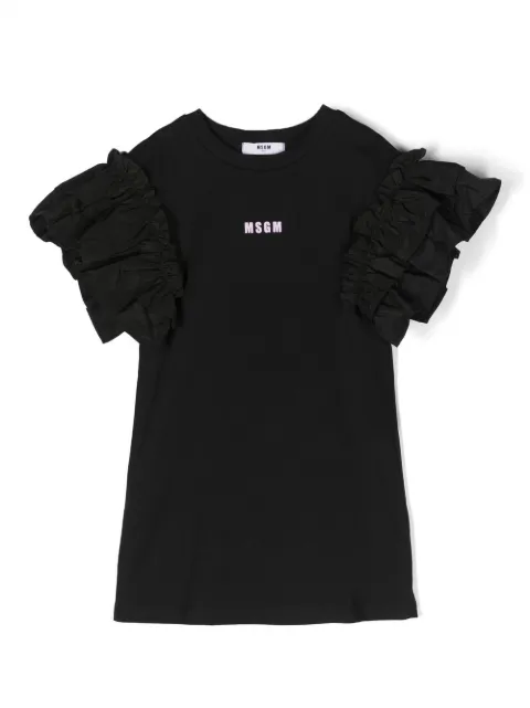 MSGM Kids ruffled-sleeve cotton dress