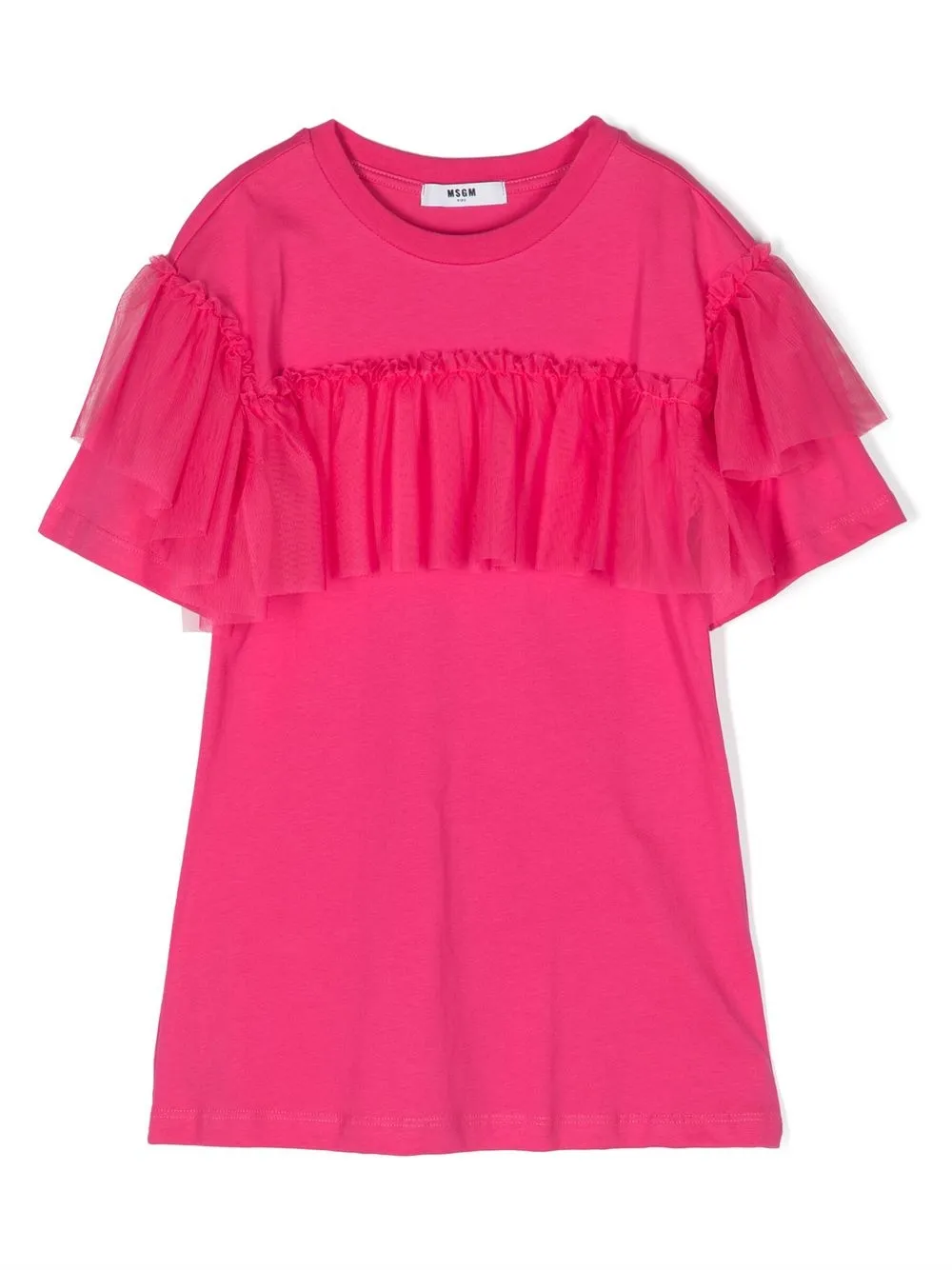 

MSGM Kids tulle-detail cotton dress - Pink