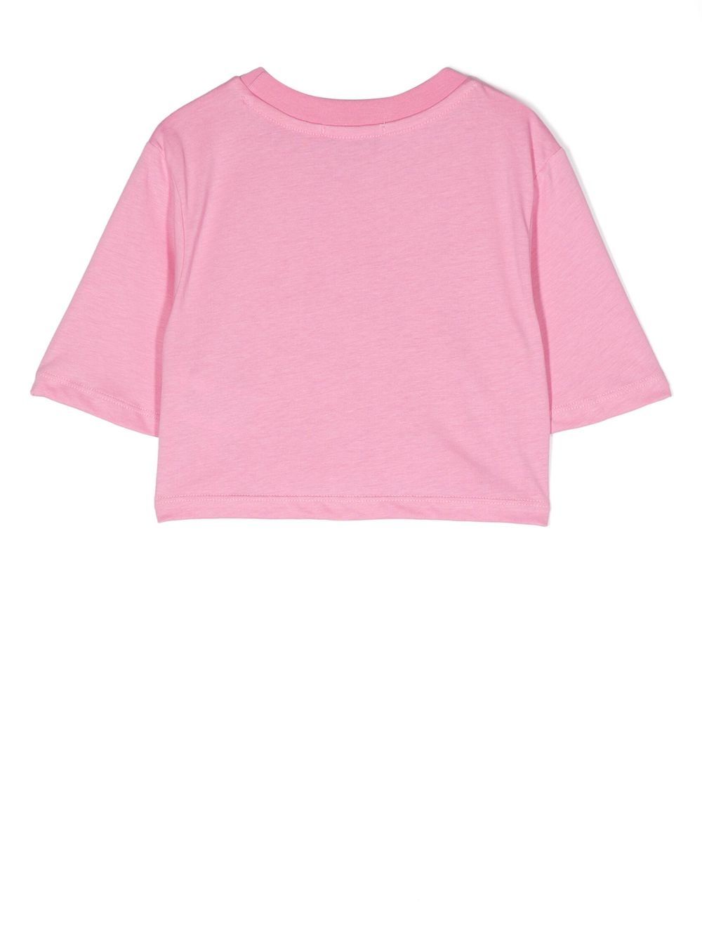 MSGM Kids T-shirt met logoprint - Roze