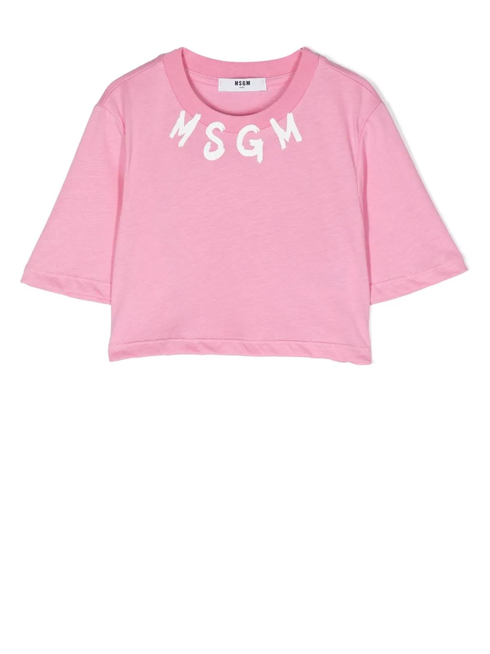 

MSGM Kids playera con logo estampado - Rosado