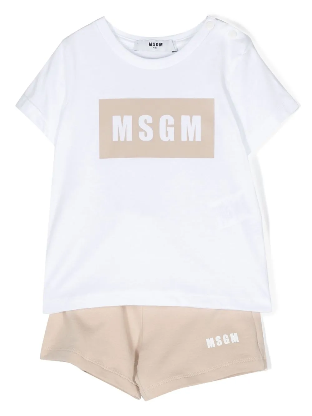 

MSGM Kids set de dos piezas con logo estampado - Blanco