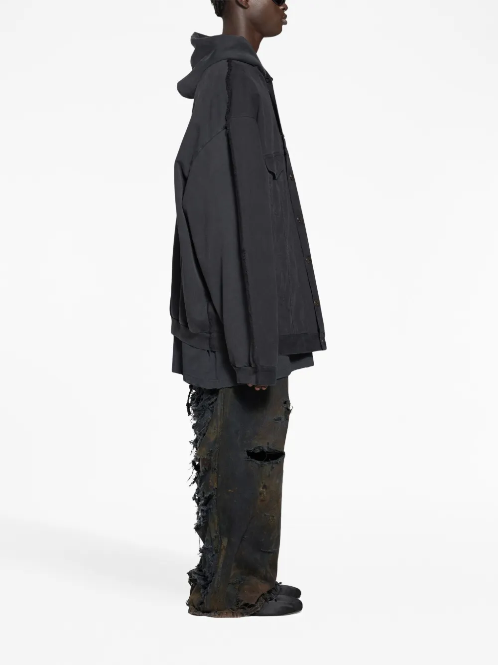 Balenciaga Paris Hybrid Hooded Jacket Farfetch