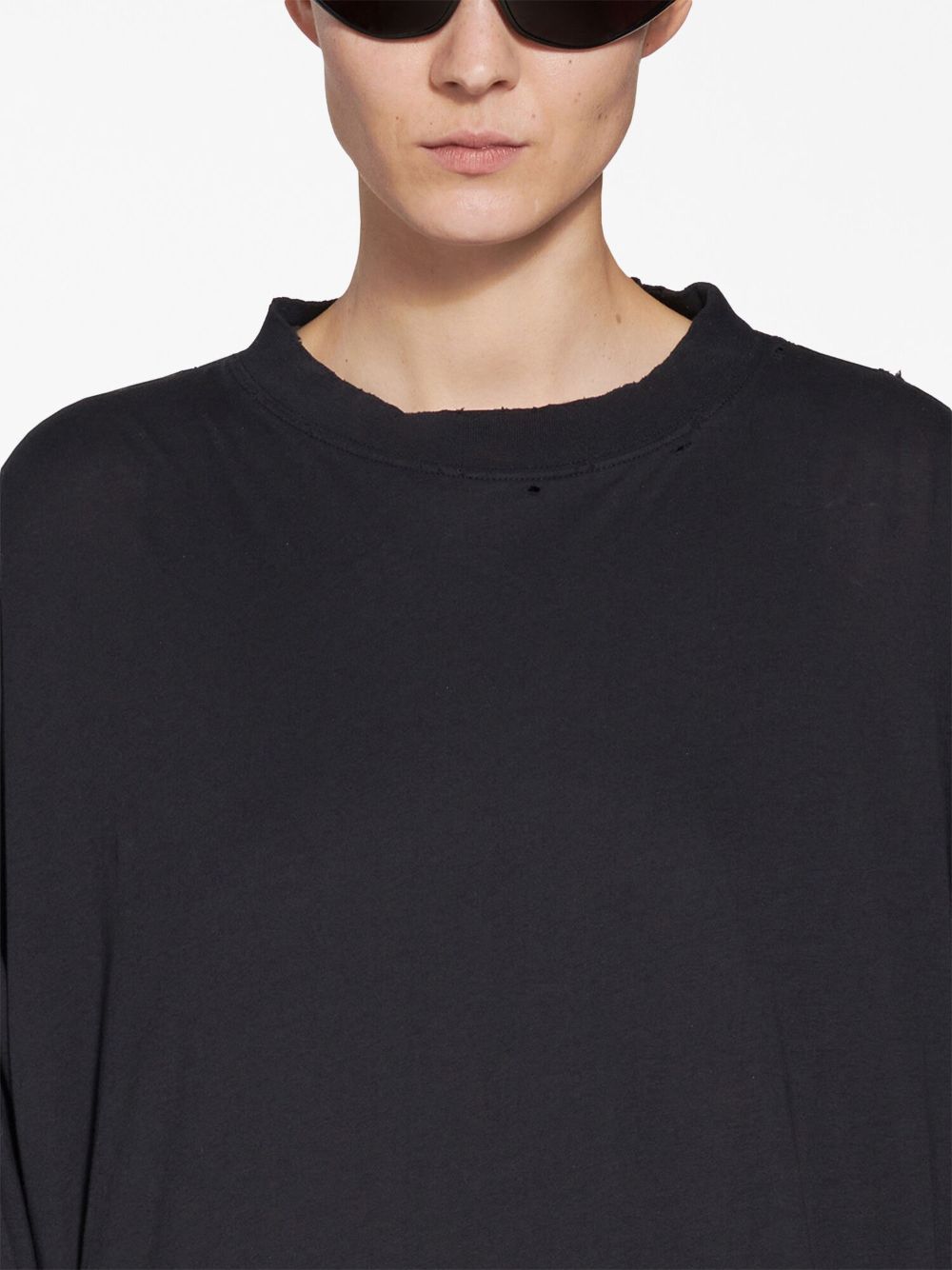 Shop Balenciaga Logo-print Cotton T-shirt In 9034 -washed Black/white