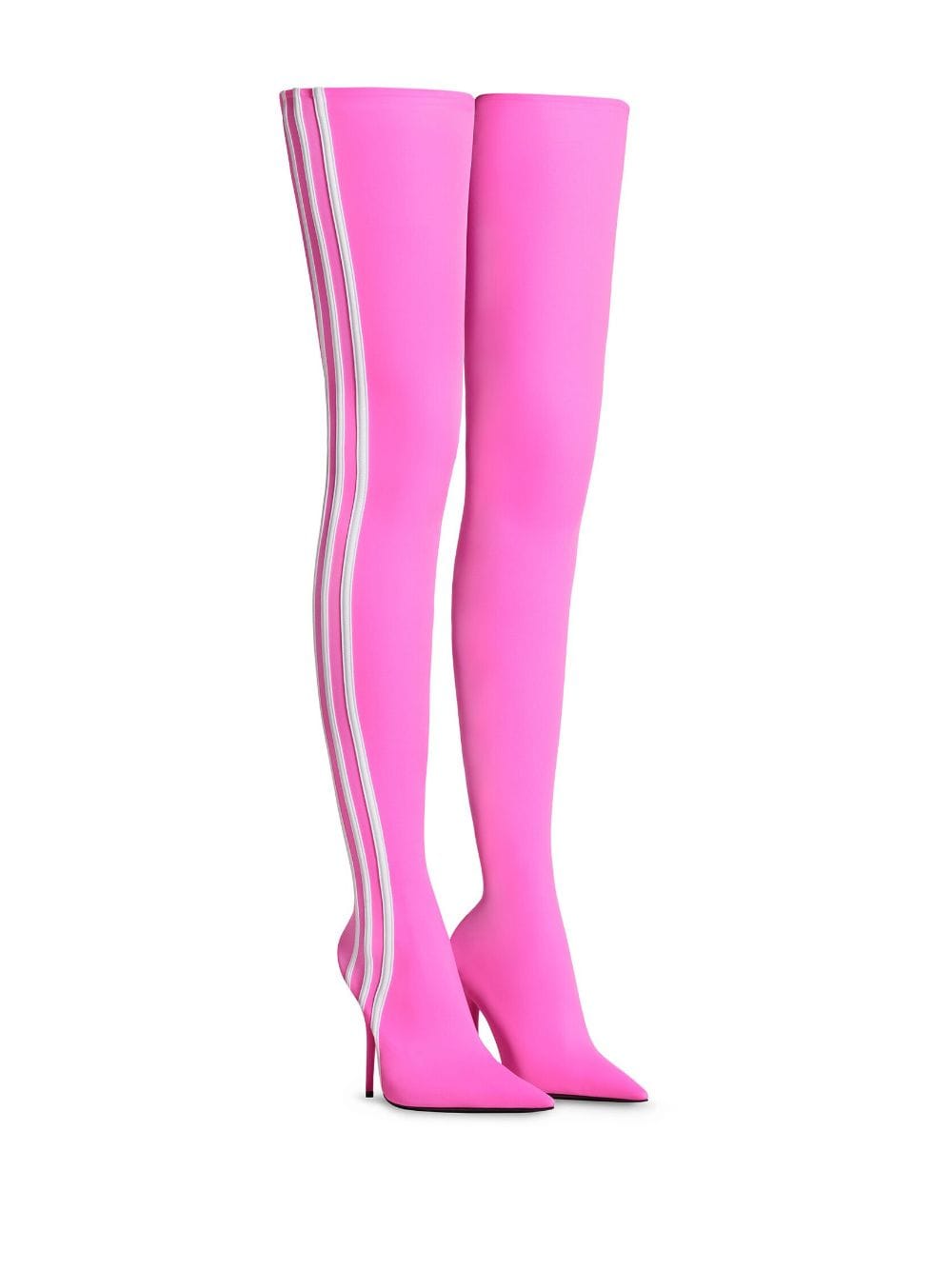 Shop Balenciaga X Adidas Knife 110mm Thigh-length Boots In 5090 -neon Pink/white