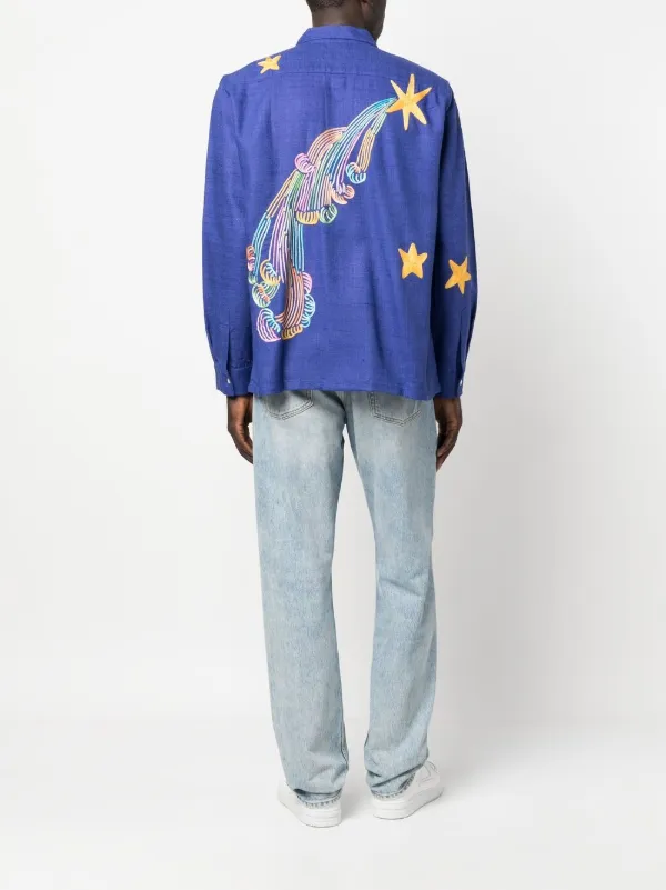 Sky High Farm Camisa Botticelli Com Patch De Estrela | Azul