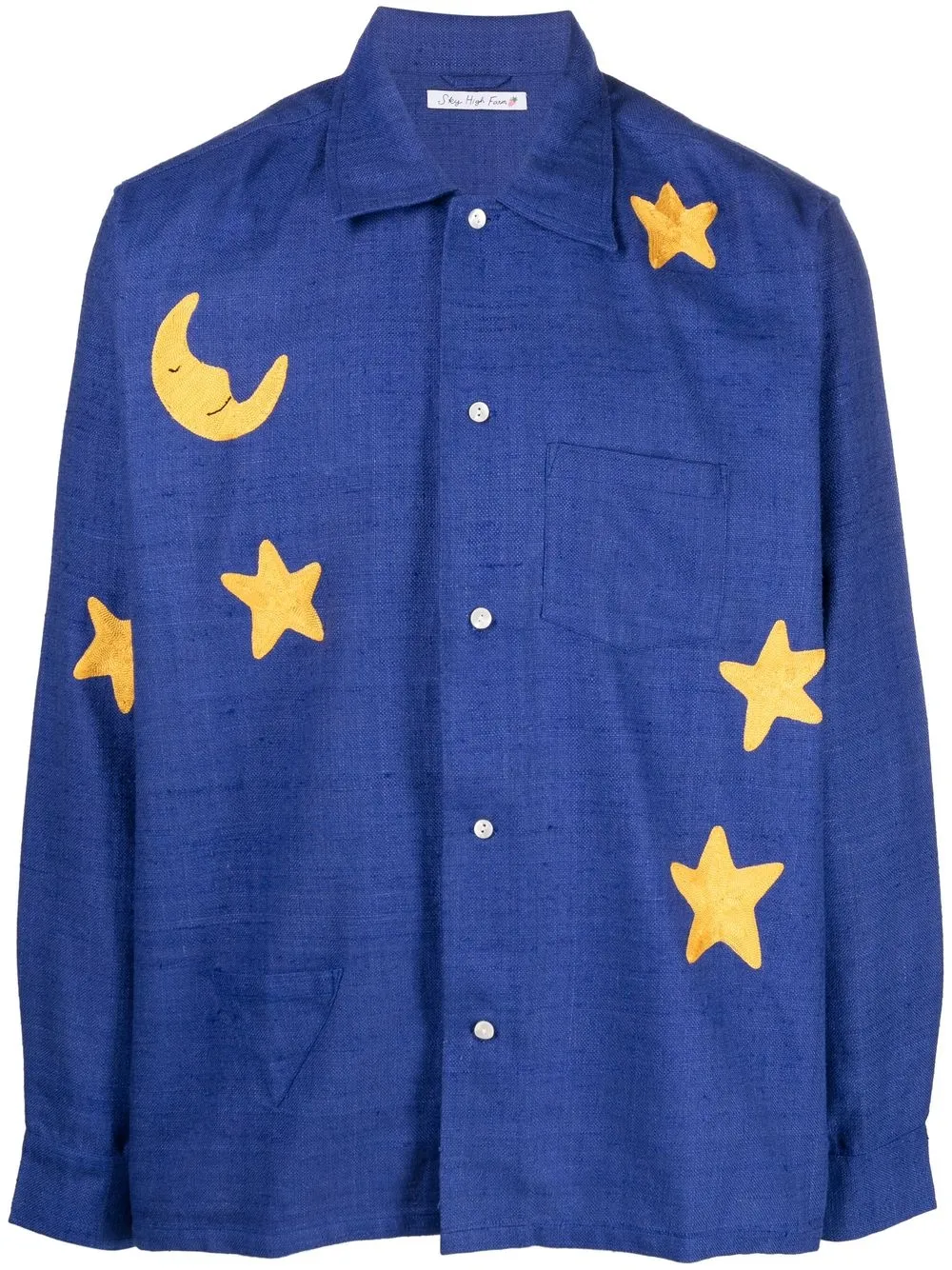 Sky High Farm Botticelli スターパッチ シャツ - ブルー Sky High Farm Botticelli スターパッチ シャツ - ブルー
