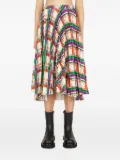 Plan C pleated plaid-pattern skirt - Neutrals